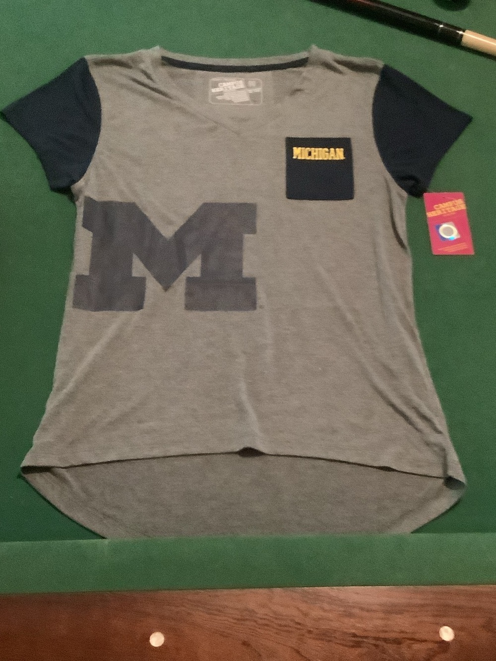Campus Heritage NEW -  'M' Pocket Tee - front lower than back